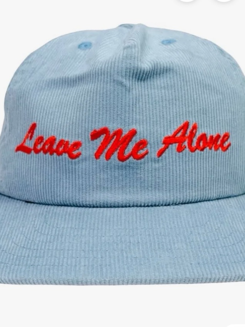 Leave Me Alone Corduroy Strapback Hat